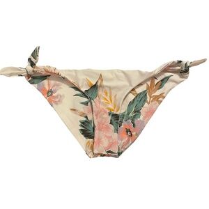 NEW Volcom White Floral Faux Side Tie Seamless Bikini Bottoms